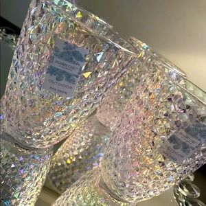 Shabby Chic Acrylic Tumbler Iridescent Wine Glasses Set of 4